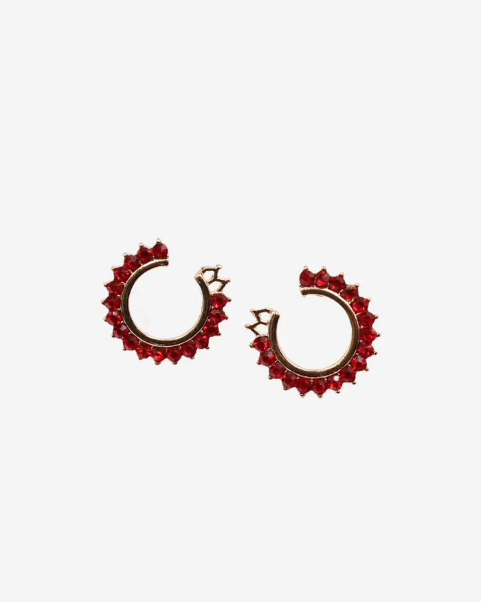 GoldTone With Sparkling Red Rhinestones Earrings SEPT2024 Earrings