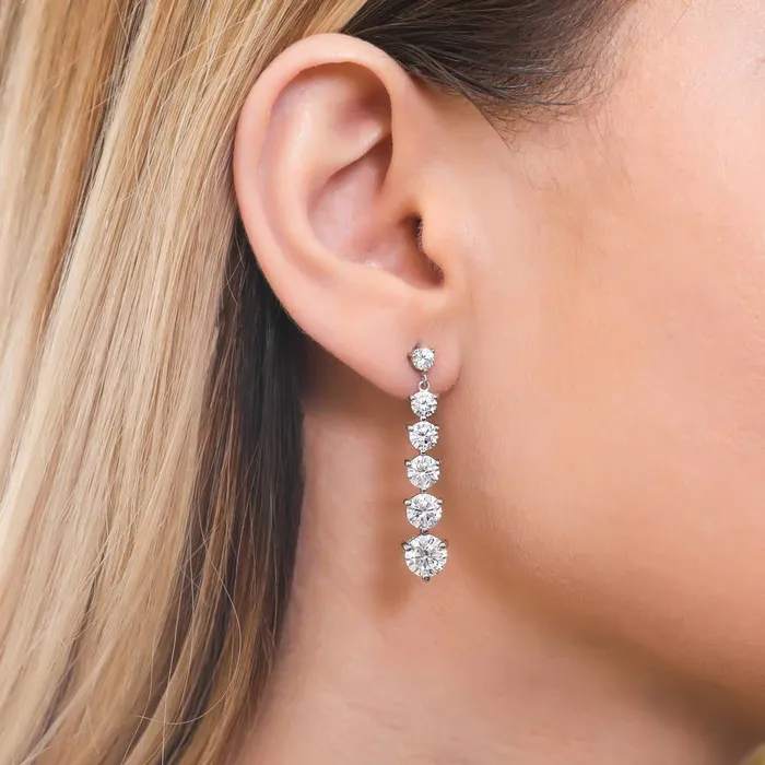 Graduated CZ Earrings in Sterling Silver BERRICLE Earrings