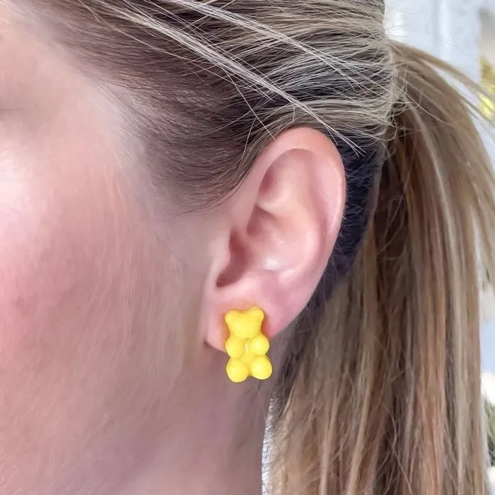 Gummy Bear Stud Earrings Yellow Prep Obsessed PR Earrings