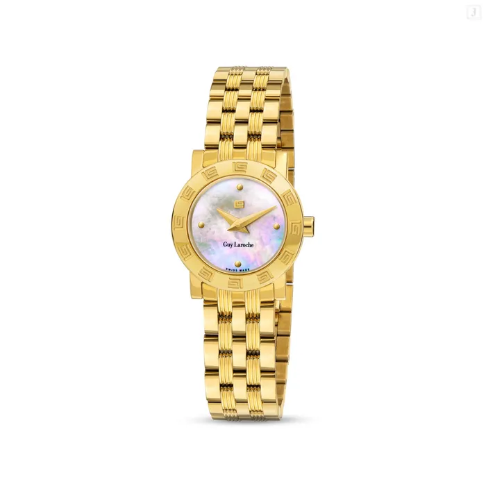 Guy Laroche Alex Ladies White MOP Gold Plated Watch Guy Laroche Watches