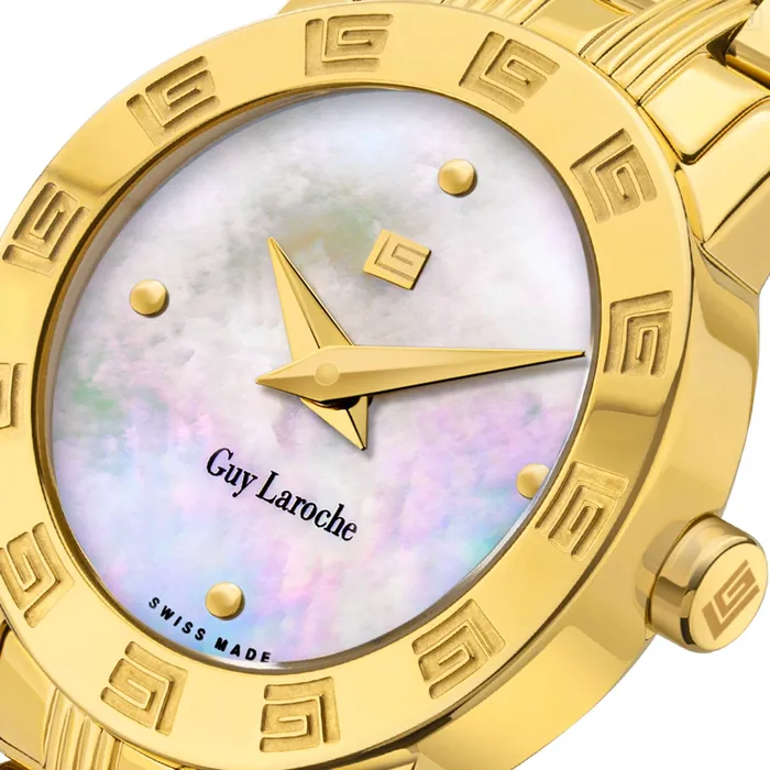 Guy Laroche Alex Ladies White MOP Gold Plated Watch Guy Laroche Watches