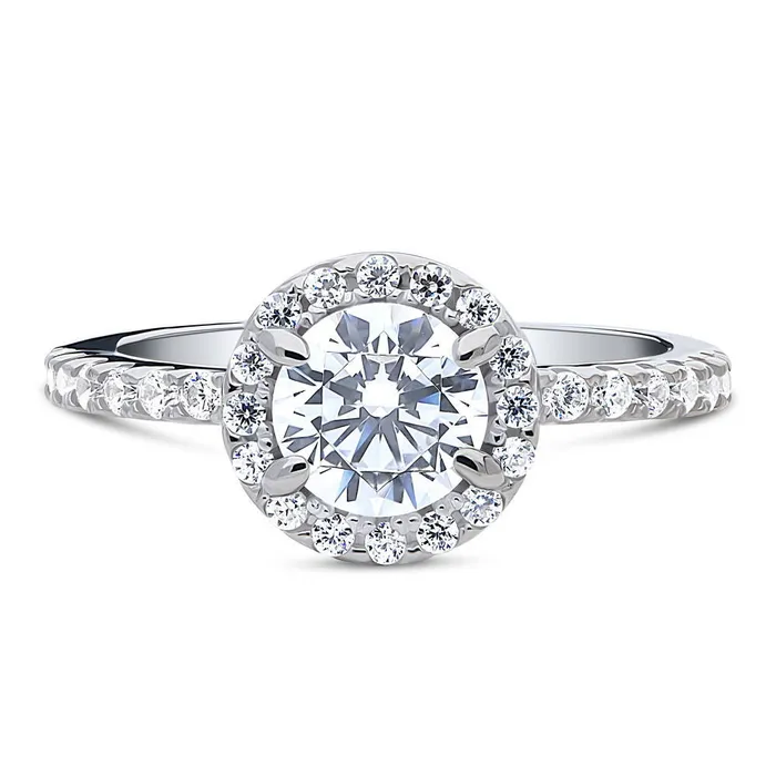 Halo CZ Ring in Sterling Silver BERRICLE Rings