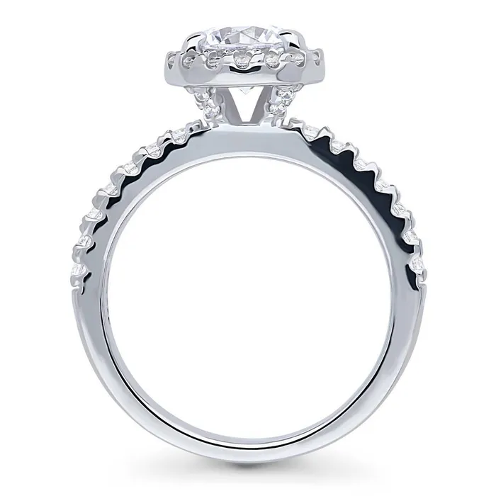 Halo CZ Ring in Sterling Silver BERRICLE Rings