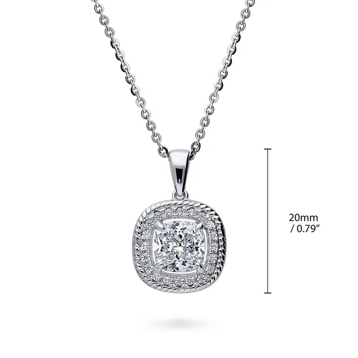 Halo Woven Cushion CZ Set in Sterling Silver BERRICLE Earrings