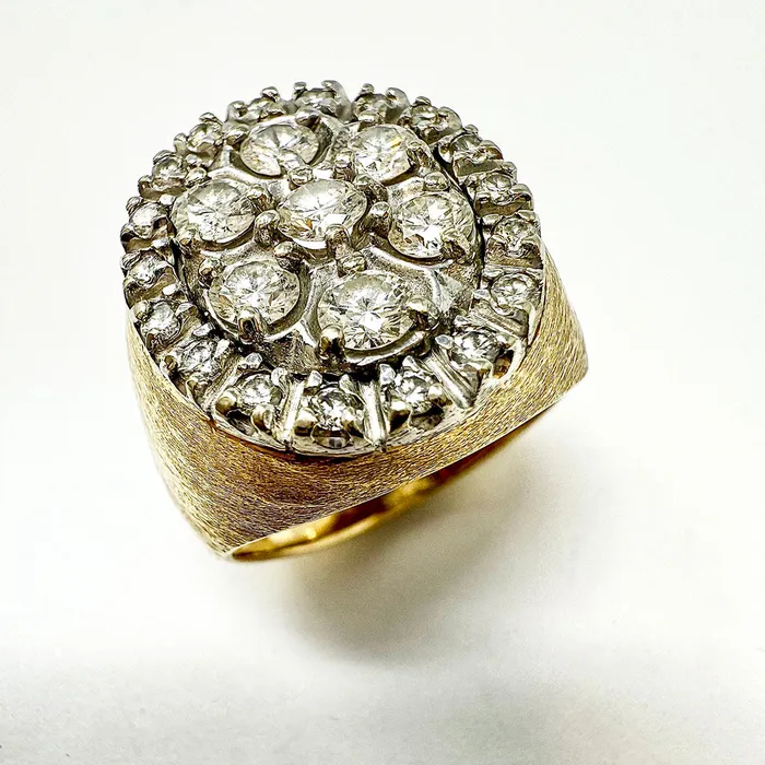 Jewelry Rings 14K Gold Diamond Signet Ring