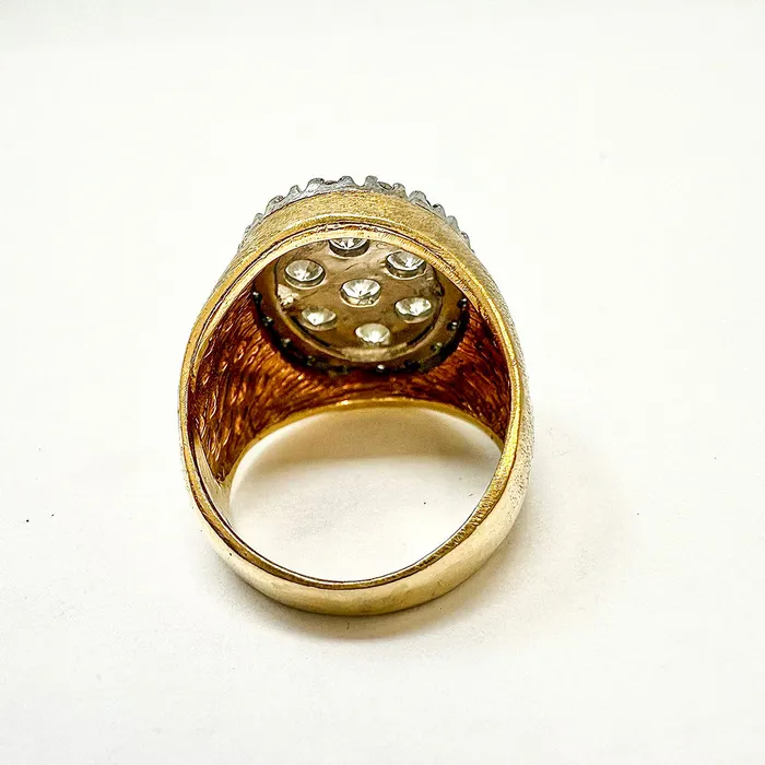 Jewelry Rings 14K Gold Diamond Signet Ring