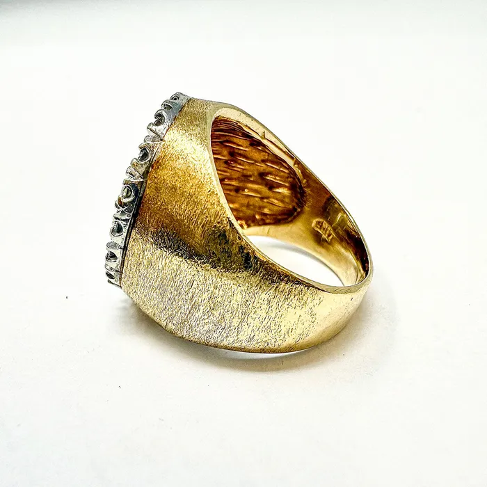 Jewelry Rings 14K Gold Diamond Signet Ring