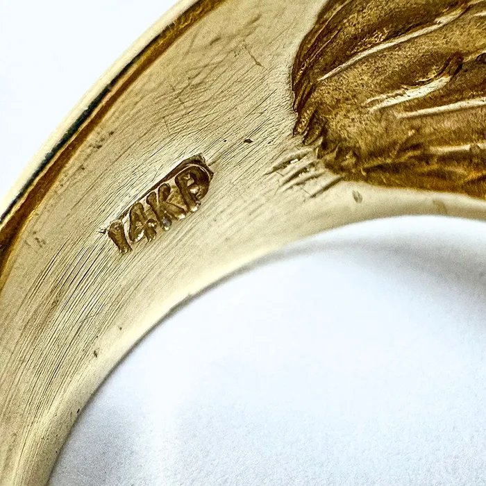 Jewelry Rings 14K Gold Diamond Signet Ring