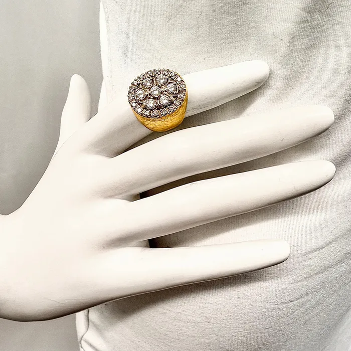 Jewelry Rings 14K Gold Diamond Signet Ring
