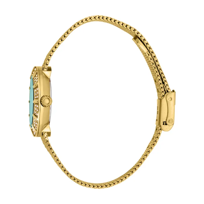 Just Cavalli Just Cavalli Womens Gold Color Mesh Watch with Turquoise Dial Watches