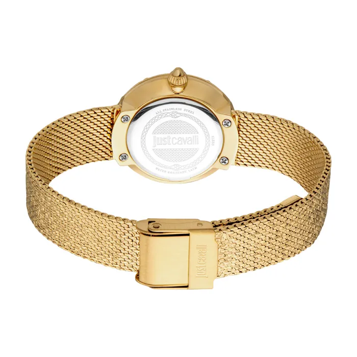 Just Cavalli Just Cavalli Womens Gold Color Mesh Watch with Turquoise Dial Watches