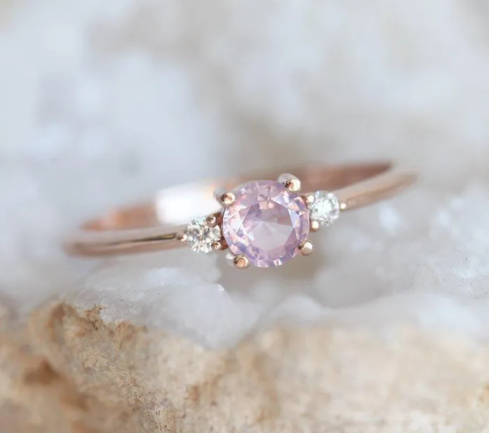 Karishma Pink Sapphire Diamond Ring Capucinne Rings