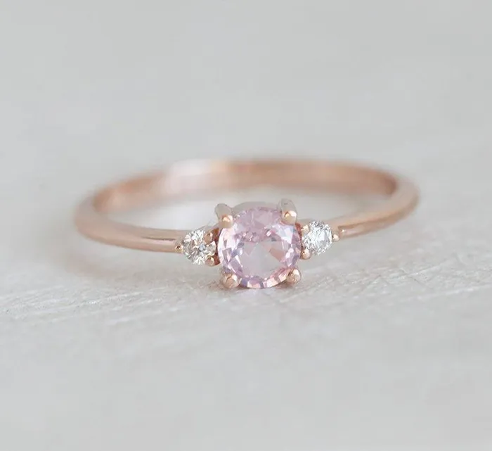 Karishma Pink Sapphire Diamond Ring Capucinne Rings