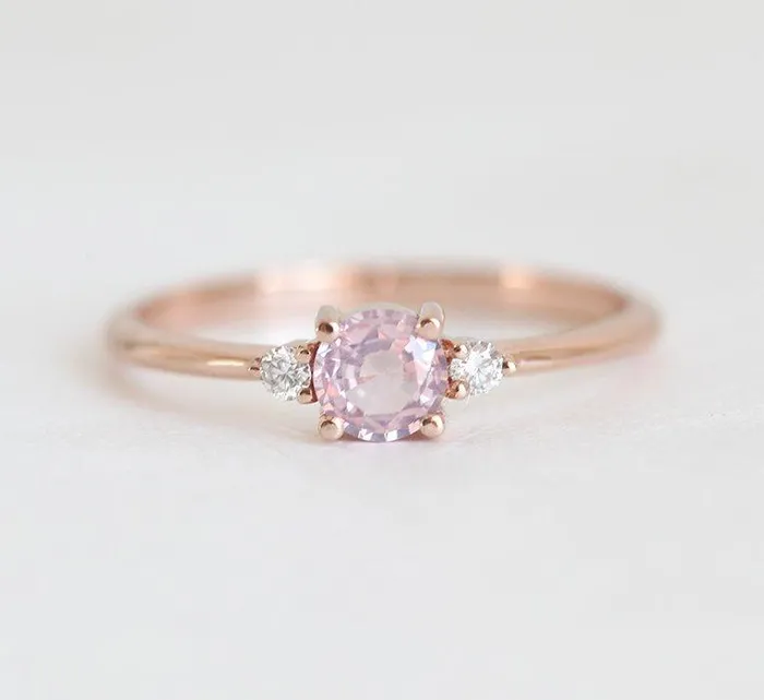 Karishma Pink Sapphire Diamond Ring Capucinne Rings