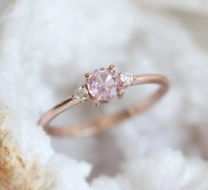 Karishma Pink Sapphire Diamond Ring Capucinne Rings