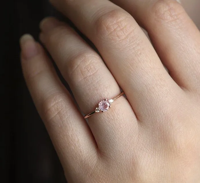 Karishma Pink Sapphire Diamond Ring Capucinne Rings