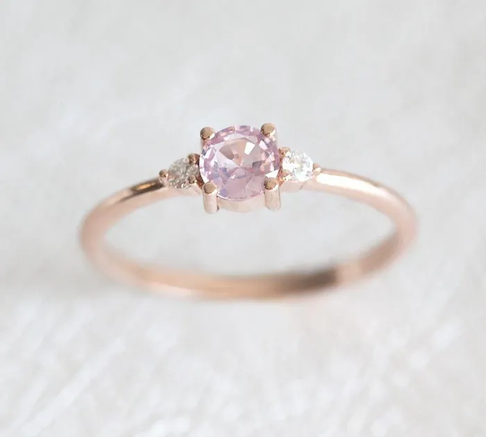 Karishma Pink Sapphire Diamond Ring Capucinne Rings
