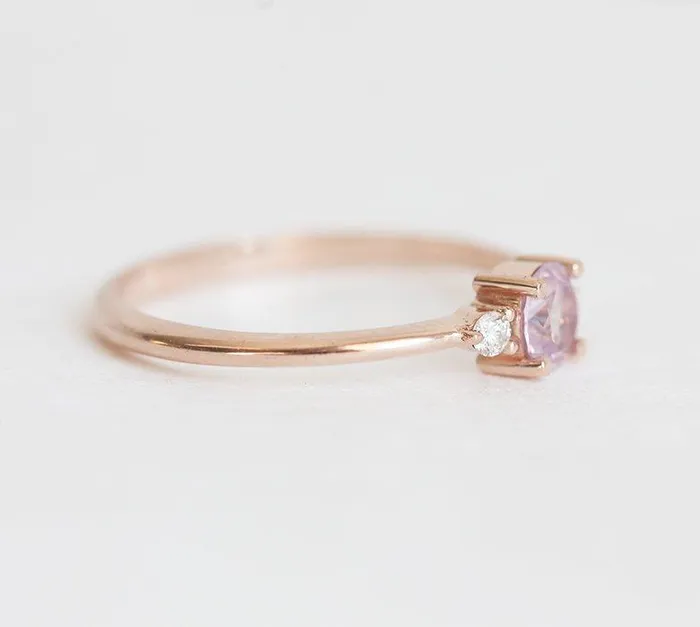 Karishma Pink Sapphire Diamond Ring Capucinne Rings