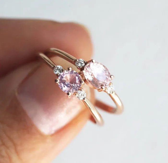 Karishma Pink Sapphire Diamond Ring Capucinne Rings