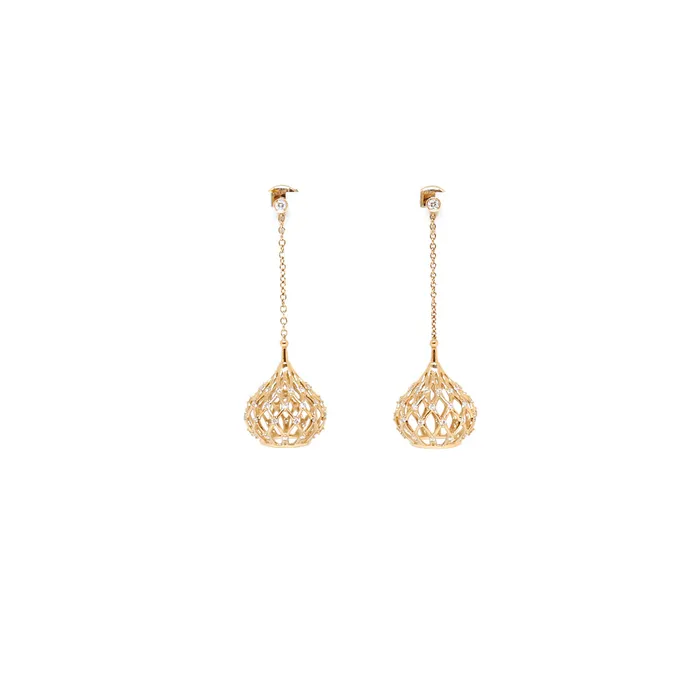 Korloff Pink Gold Earrings With Diamonds Korloff Earrings