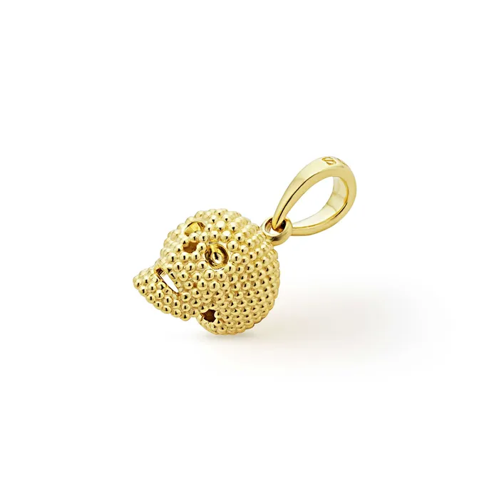 LAGOS Anthem 18K Gold Caviar Beaded Skull Amulet PreStyled Sets