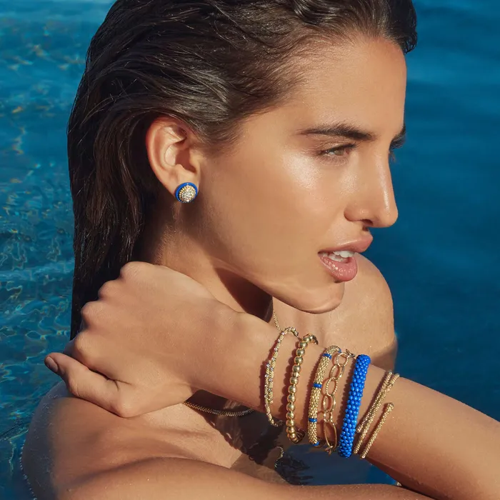 LAGOS Bracelets Blue Caviar Ceramic and 18K Gold Caviar Bracelet 6mm