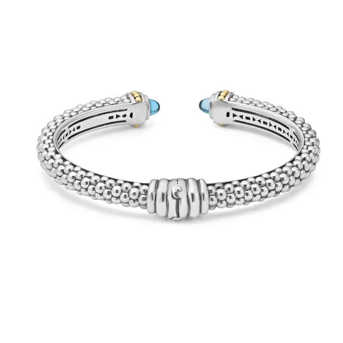 Lagos Bracelets Caviar Color Swiss Blue Topaz Cuff Bracelet 8mm