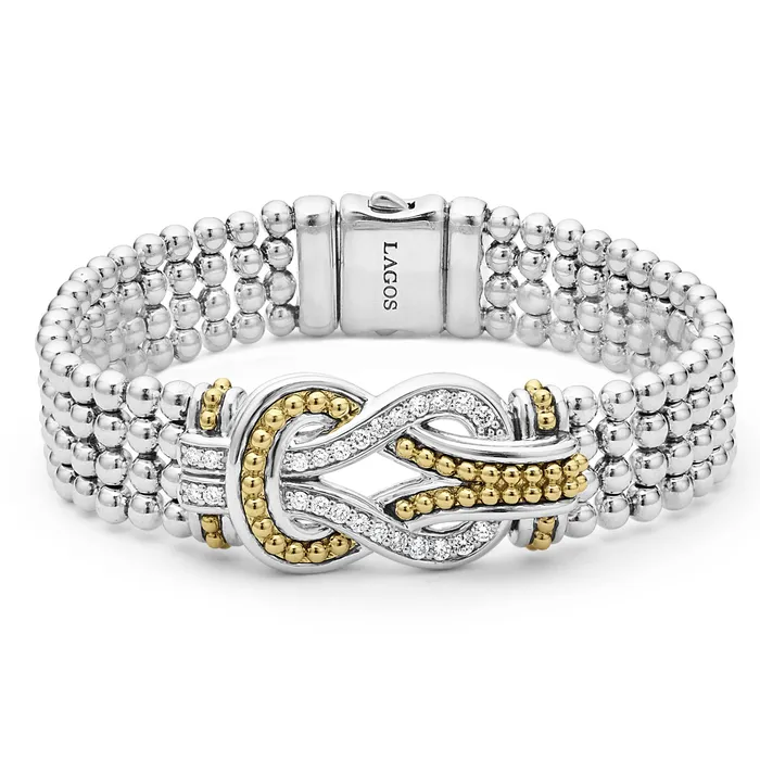 LAGOS Bracelets Newport TwoTone Knot Diamond Statement Bracelet