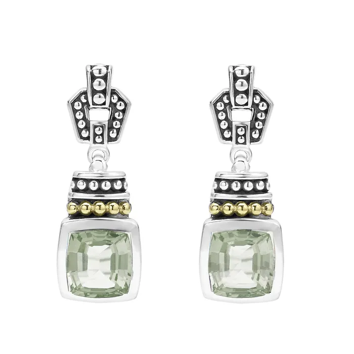 Lagos Earrings Caviar Color Prasiolite Drop Earrings
