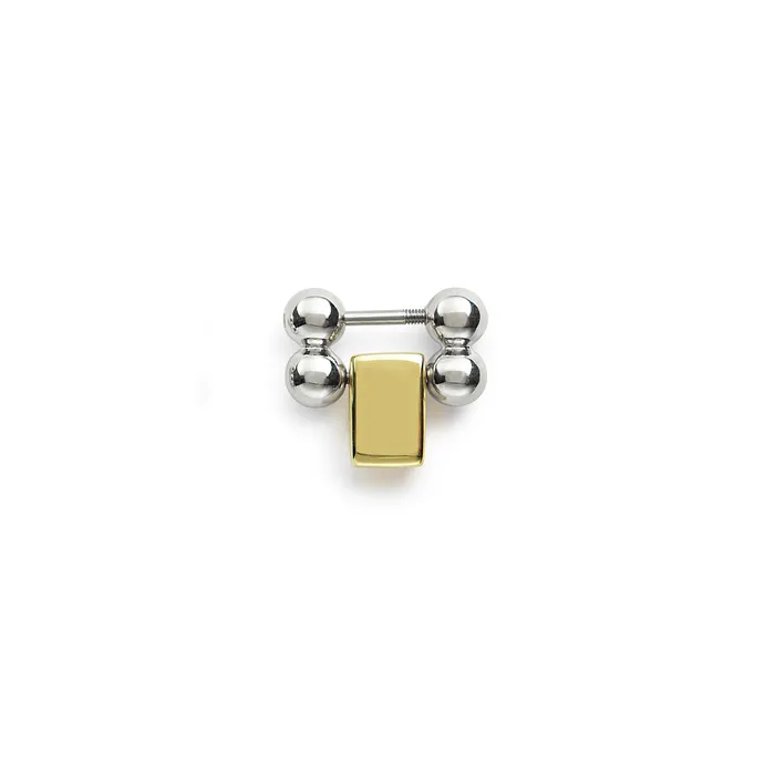 Lagos Earrings Smart Caviar Sterling Silver and 18K Gold Link