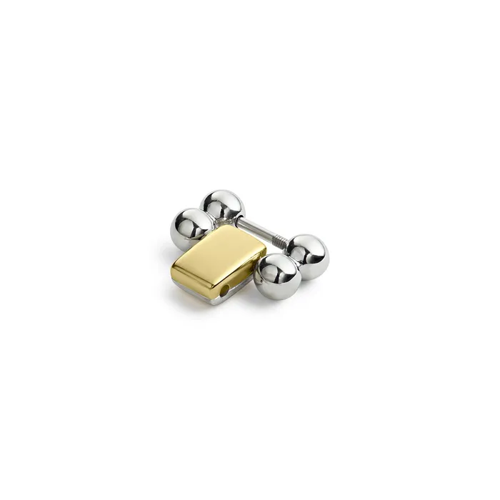 Lagos Earrings Smart Caviar Sterling Silver and 18K Gold Link