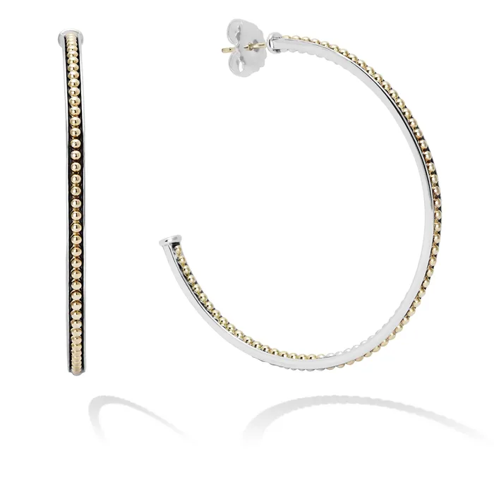 Lagos KSL Large TwoTone Hoop Earrings Earrings