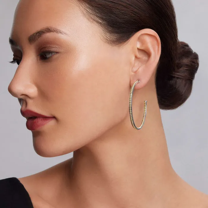 Lagos KSL Large TwoTone Hoop Earrings Earrings