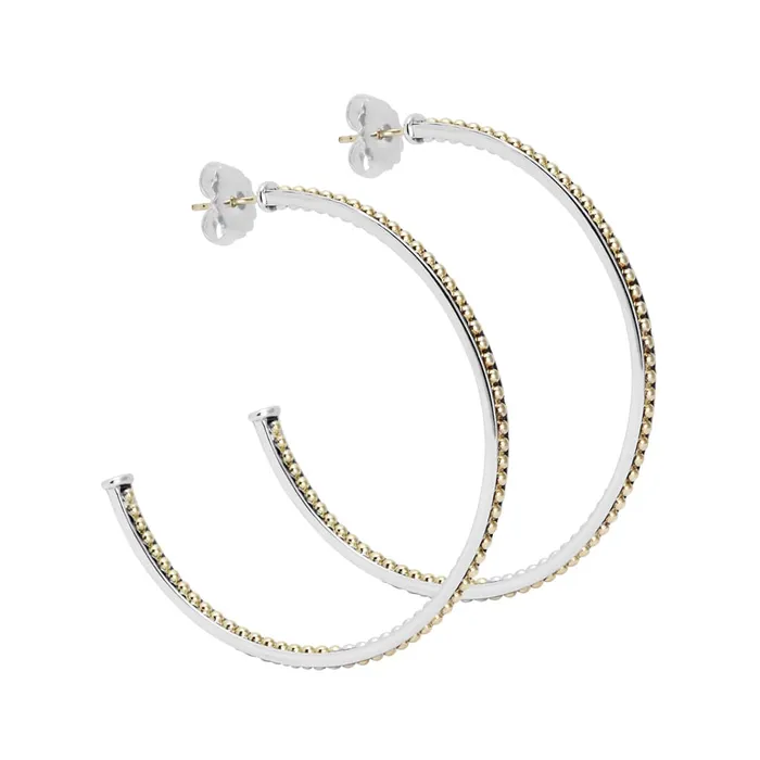 Lagos KSL Large TwoTone Hoop Earrings Earrings