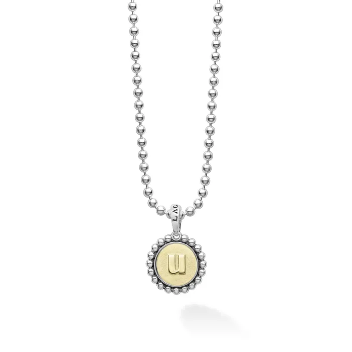 LAGOS Necklaces Signature Caviar U Initial Charm Necklace