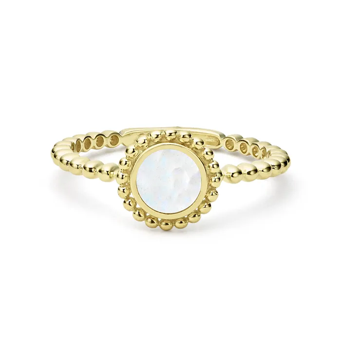 LAGOS Rings Covet Round Mother of Pearl Stacking Ring