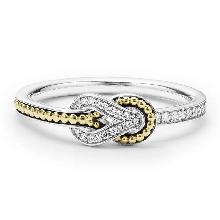 LAGOS Rings Newport Petite TwoTone Knot Diamond Ring