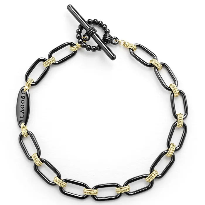 LAGOS Signature Caviar 18K Gold and Black Ceramic Link Gift Set PreStyled Sets