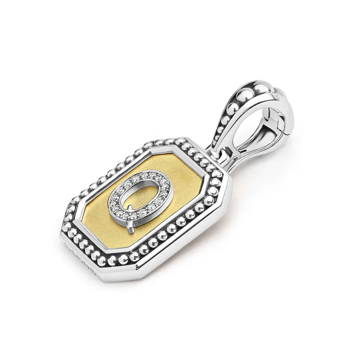 LAGOS Signature Caviar Octagon Diamond Q Initial Charm Charm Necklaces
