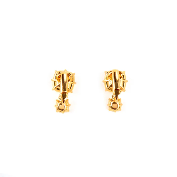 Les Nereides 2 Square Stones Citrine Clip Earrings Les Nereides Earrings
