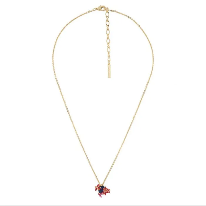 Les Nereides Necklaces Les NereidesExotic Flowers Coral Branch And Lapis Lazuli Stone Long NecklaceOne Size