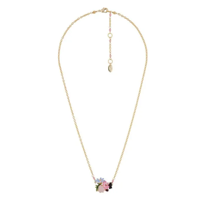 Les Nereides Necklaces Les Nereides Necklace With Faceted Glass And Small Flowers