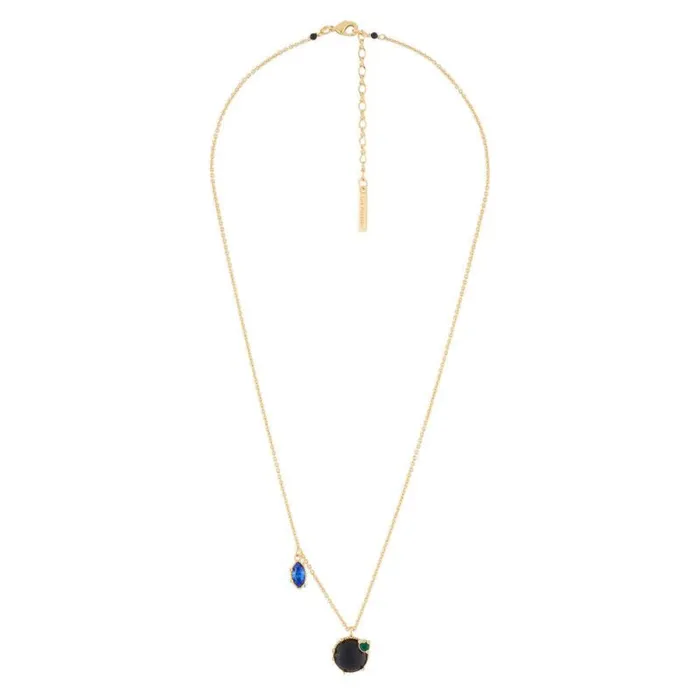 Les Nereides Necklaces Les NereidesOnyx And Asymetrical Rhinestones Thin NecklaceOne Size