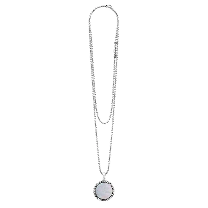 Maya Large Mother of Pearl Circle Pendant Necklace Lagos Necklaces