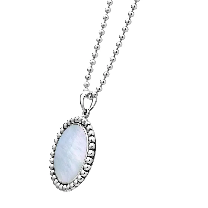 Maya Large Mother of Pearl Circle Pendant Necklace Lagos Necklaces