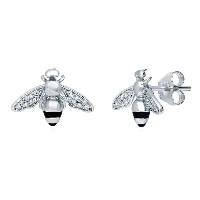 Necklaces Bee CZ Necklace and Earrings in Sterling Silver BERRICLE