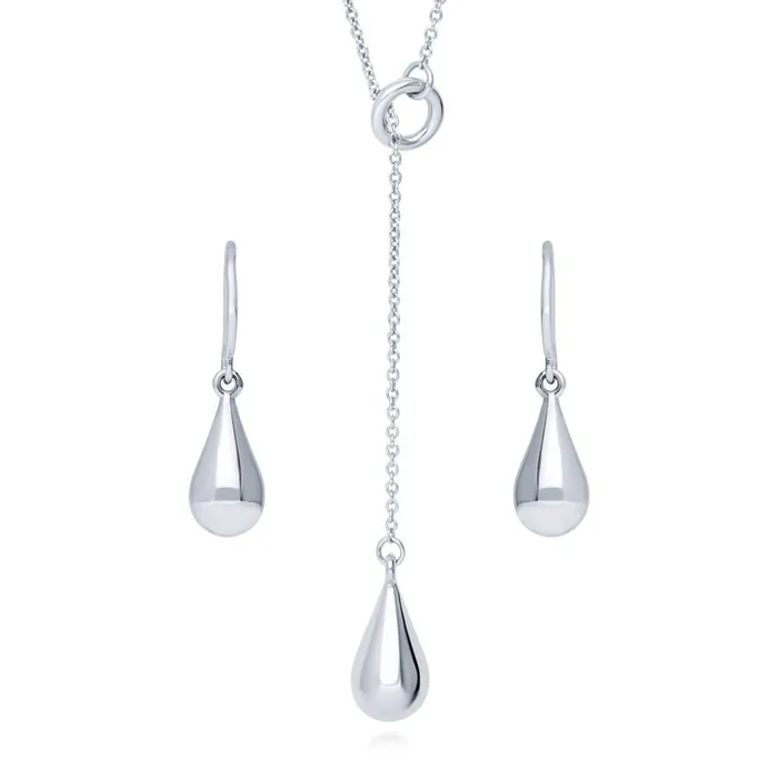 Necklaces BERRICLE Teardrop Necklace and Earrings in Sterling Silver