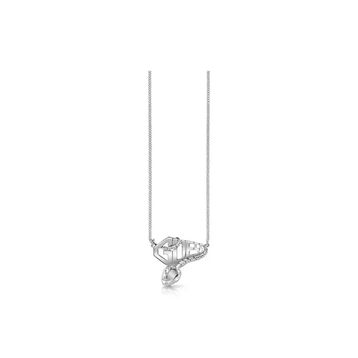 Necklaces Guess GuessFashion AccessoriesNecklace Silver Color Logo Snake Design