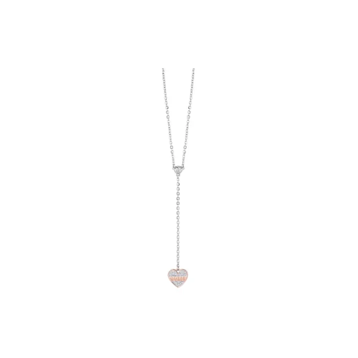 Necklaces Guess Guess Necklace Silver Color Cahin With Long Sparkle Ip Rosegold Heart