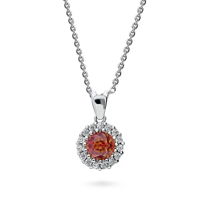 Necklaces Halo Kaleidoscope CZ Necklace in Sterling Silver BERRICLE